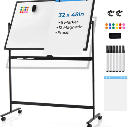 Double-Sided Magnetic Dry Erase Mobile Whiteboard - Dreamade
