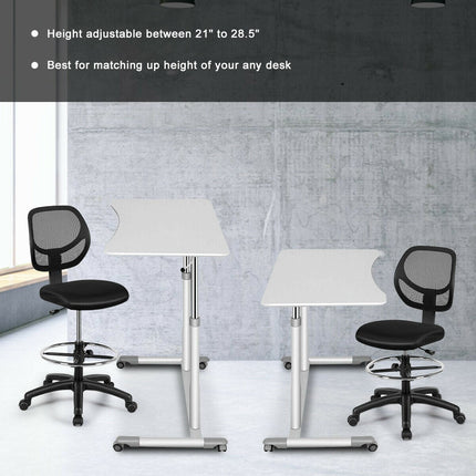 Mesh Drafting Chair with Standing Desk Chair w/Footrest Ring