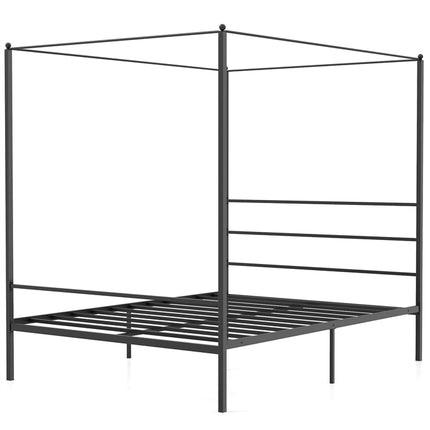 DREAMADE Full Size Canopy Bed Frame, Metal Four Poster Bed, Black
