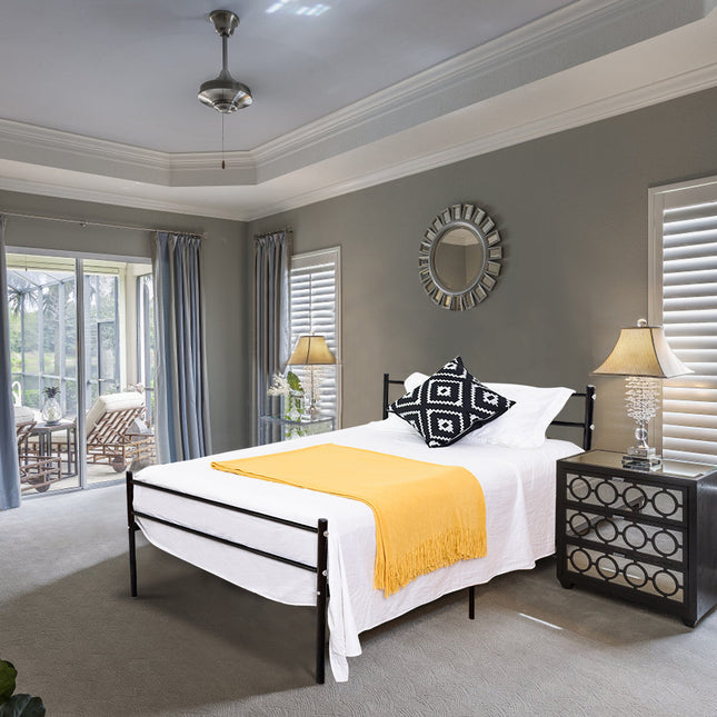 Dreamade Twin Size Platform Bed with Headboard and Footboard