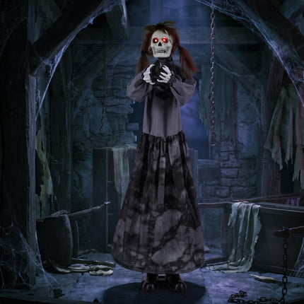 DREAMADE Animatronics 4FT Pop-Up Halloween Scary Girl Sound-Activated Prop