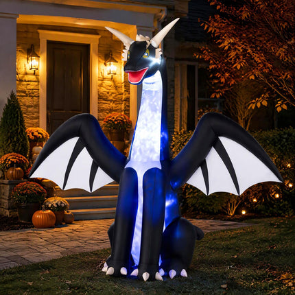 DREAMADE 8FT Large-Size Lighted Halloween Inflatable Ice Dragon