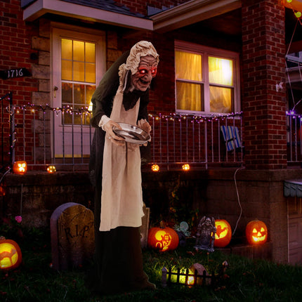 DREAMADE 5.2 FT Halloween Animated Hunchback Old Lady