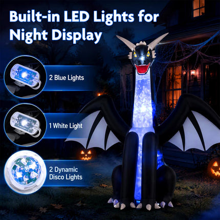 DREAMADE 8FT Large-Size Lighted Halloween Inflatable Ice Dragon