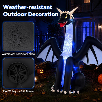 DREAMADE 8FT Large-Size Lighted Halloween Inflatable Ice Dragon
