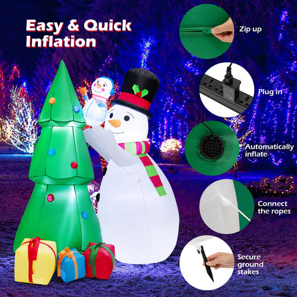 DREAMADE 6 FT Christmas Decoration, Inflatable Christmas Tree with Snowmen