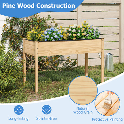 DREAMADE Raised Garden Bed, 47" x 22.5" x 30" Elevated Planter Box w/Legs & Drainage Hole