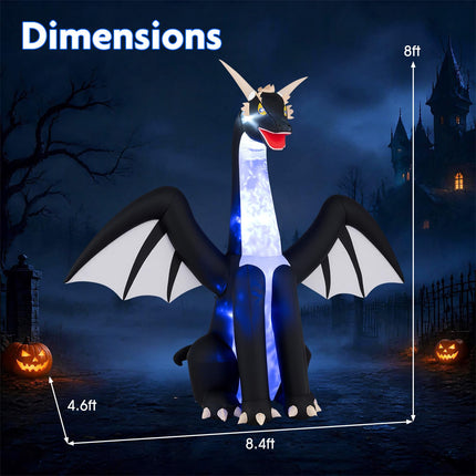 DREAMADE 8FT Large-Size Lighted Halloween Inflatable Ice Dragon
