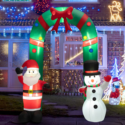 DREAMADE 8 FT Inflatable Christmas Decoration, Tall Christmas Tree Archway w/Santa Claus