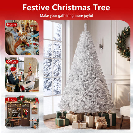 DREAMADE 6/7.5 FT Silver Tinsel Christmas Tree Metallic Artificial Decoration
