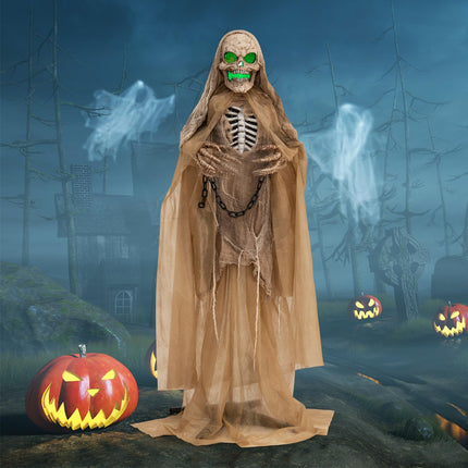 DREAMADE 5.6FT Halloween Animated Grim Reaper Swinging Chain Hands