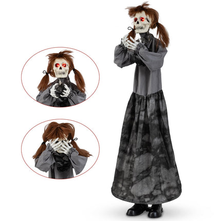 DREAMADE Animatronics 4FT Pop-Up Halloween Scary Girl Sound-Activated Prop