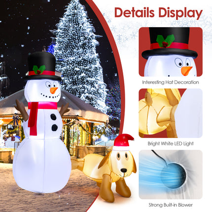 DREAMADE 6 FT Christmas Decoration, Inflatable Christmas Snowmen with Dog