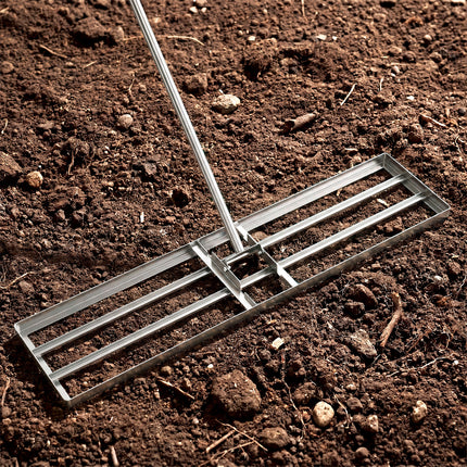 DREAMADE Lawn Leveling Rake, 30"/36"/42" x 10" Professional Grade Soil Distribution Rake w/67 Ergonomic Handle
