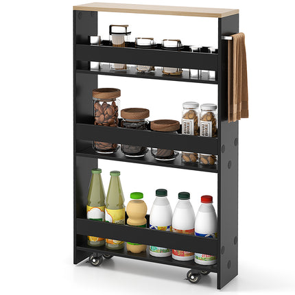 DREAMADE Slim Storage Cart, 4 Tier Narrow Storage Cabinet Between Washer and Dryer