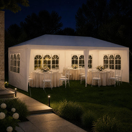 DREAMADE 10' x 20' Canopy Tent, Outdoor Gazebo with 6 Sidewalls, White