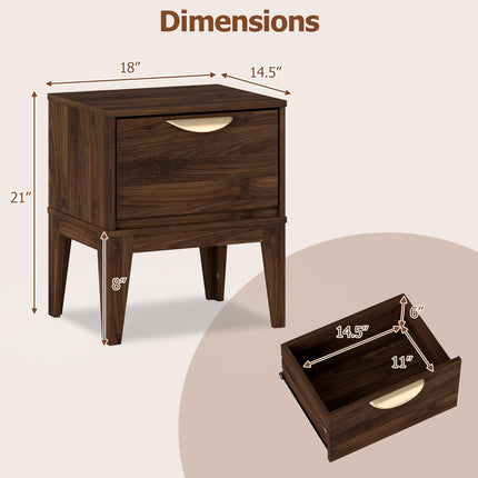 Dreamade Mid Century Modern Night Stand with Storage for Small Spaces Bedroom