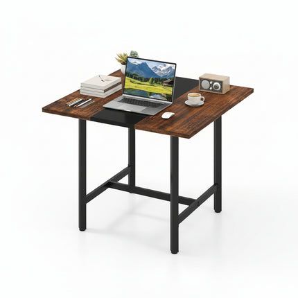 Dreamade 39.5" Square Conference Table, Meeting Table for 4 People | Heavy-Duty Metal Frame