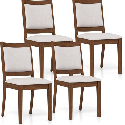 Dreamade Upholstered Dining Chairs Set of 2/4, Modern Farmhouse Kitchen Chairs w/Padded Backrest & Cushioned Seat, Rubber Wood Frame