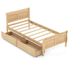 Dreamade Twin/ Full/ Queen Bed with 2 Storage Drawers Wood Platform Bed with Headboard & Footboard