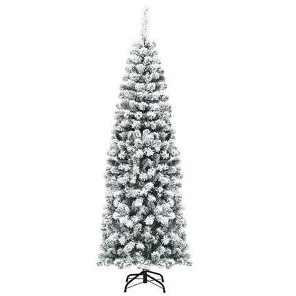 Dreamade Artificial Snow Flocked Christmas Tree, Slim Xmas Snowy Tree for Indoor and Outdoor Use - DreamadeUS