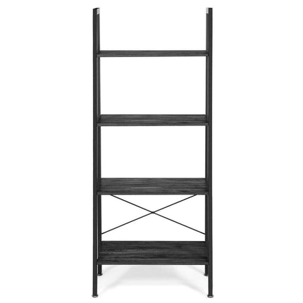 Ladder Shelf 4-Tier Industrial Bookshelf Storage Rack - Dreamadeus