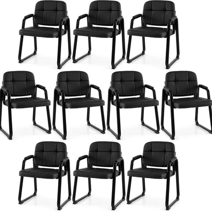 Dreamade Waiting Room Leather Office Reception Chairs with Padded Armrests