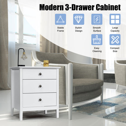 Dreamade Nightstand with Drawers Solid Structure Side Table for Storage Bedroom
