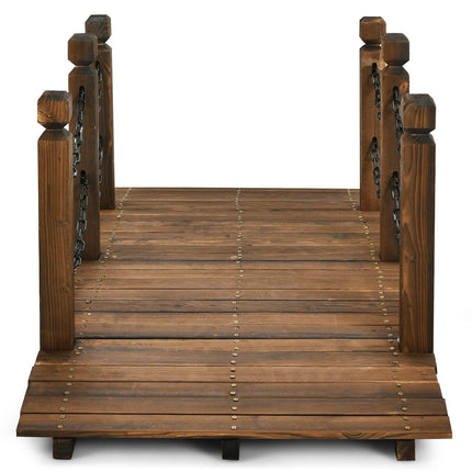 Dreamade 5 ft Wooden Garden Bridge