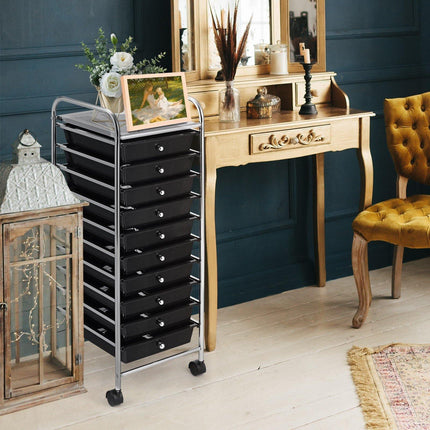 10 Drawer Rolling Storage Cart Scrapbook Paper Office School Organizer - Dreamadeus
