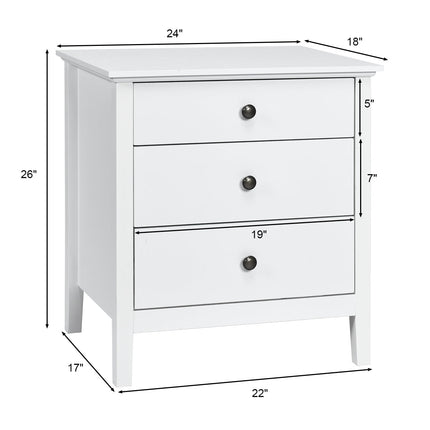 Dreamade Nightstand with Drawers Solid Structure Side Table for Storage Bedroom
