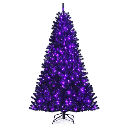 Dreamade Halloween Tree, Hinged Artificial Christmas Tree Metal Stand, Perfect Halloween Decoration for Holiday Festival Parties - DreamadeUS