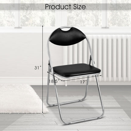 6 PCS Folding Chairs Set with Padded Seats and Carrying Handle - Dreamadeus