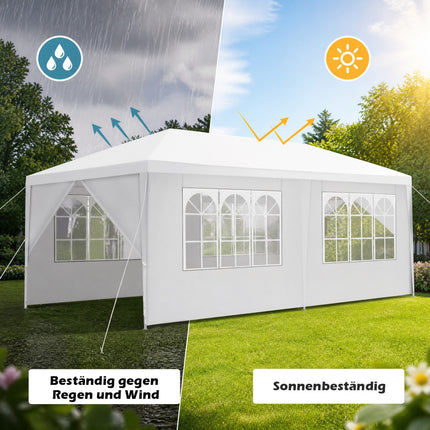 DREAMADE 10' x 20' Canopy Tent, Outdoor Gazebo with 6 Sidewalls, White
