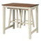 3 Piece Pub Dining Set, Counter Height Pub Table with 2 Saddle Bar Stools, Tavern Collection Table (Brown & Milky White) - Dreamadeus