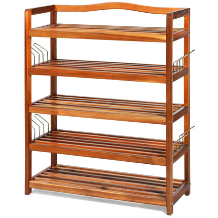 Dreamade 5-Tier Wood Shoe Rack Entryway Shoe Shelf Storage Organizer for Hallway, 33"Lx10"Wx32"H