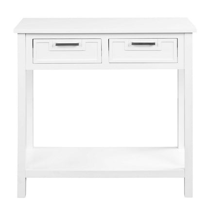 Console Sofa Table with 2 Drawers and Bottom Shelf
