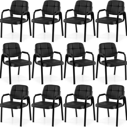 Dreamade Leather Office Reception Chairs with Padded Armrests