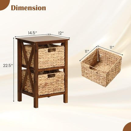 Dreamade Wooden X-Design Side Table End Table