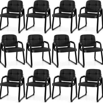 Dreamade Waiting Room Leather Office Reception Chairs with Padded Armrests