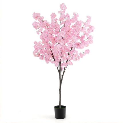DREAMADE 6.5FT Artificial Cherry Blossom Tree, Faux Sakura Tree w/ 900 Pink Flowers
