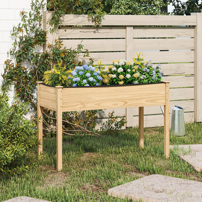 DREAMADE Raised Garden Bed, 47" x 22.5" x 30" Elevated Planter Box w/Legs & Drainage Hole