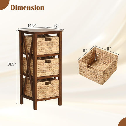 Dreamade Wooden X-Design Side Table End Table