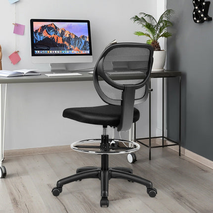 Mesh Drafting Chair with Standing Desk Chair w/Footrest Ring