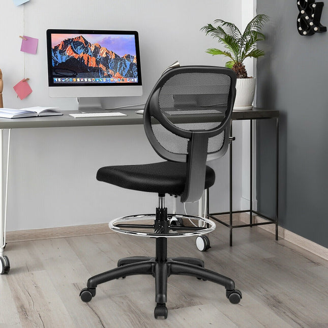 Mesh Drafting Chair with Standing Desk Chair w/Footrest Ring
