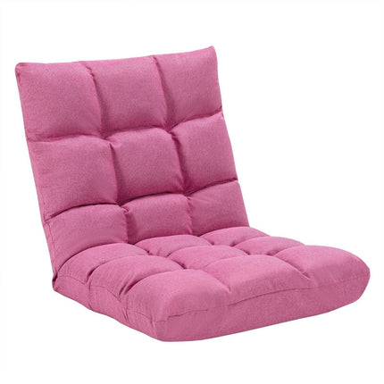 Adjustable Floor Gaming Sofa Chair 14-Position Cushioned Folding - Dreamadeus