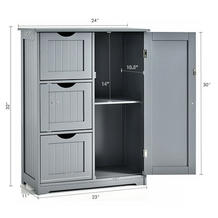 Bathroom Floor Cabinet, Wooden Storage Cabinet - Dreamadeus