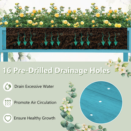 DREAMADE Raised Garden Bed with Legs, 47" x 18" x 29" Planter Box, Blue