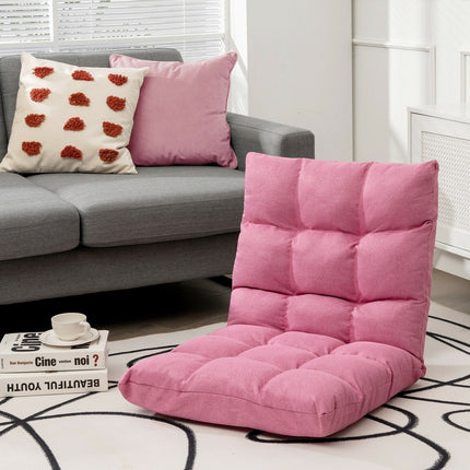Adjustable Floor Gaming Sofa Chair 14-Position Cushioned Folding - Dreamadeus