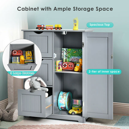 Bathroom Floor Cabinet, Wooden Storage Cabinet - Dreamadeus